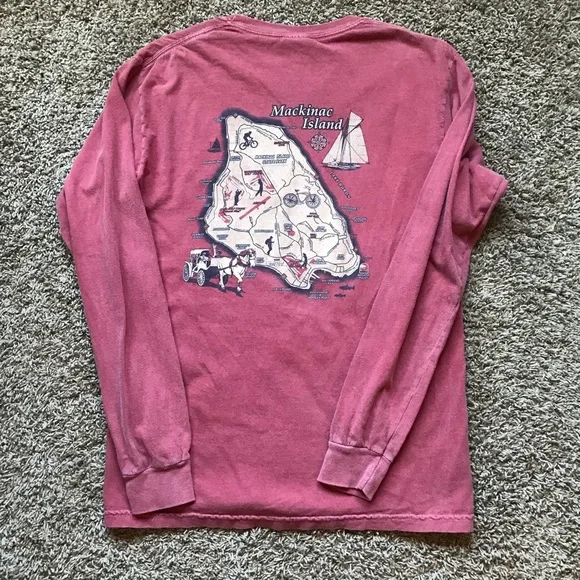 Mackinaw Island Coral Long Sleeve T-shirt - Picture 4 of 5